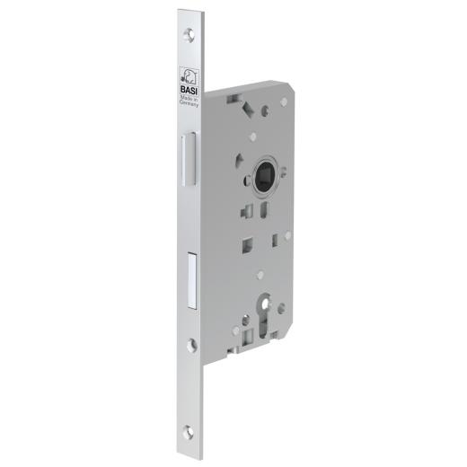 Serrure encastrée pour porte dentrée ES 978, 20/65 mm, Finition PZW, Têtière carrée, DIN à droite