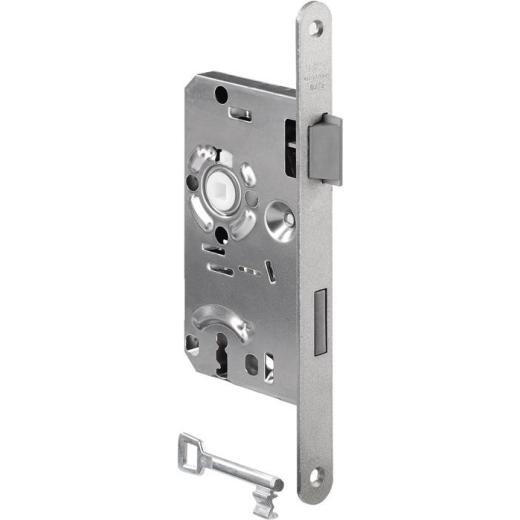 BKS - Mortise Lock Faceplate 20 mm, round, DIN right, latch and bolt made of plastic