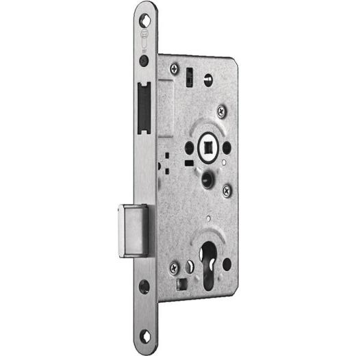 SSF - Mortise lock with magnetic latch, stainless steel faceplate 24 mm, round, DIN left/right