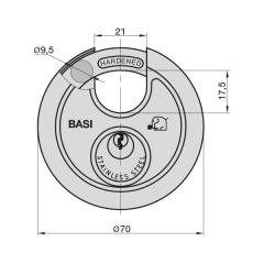 Rond beugelslot RVS 610, beugel 9,5 mm