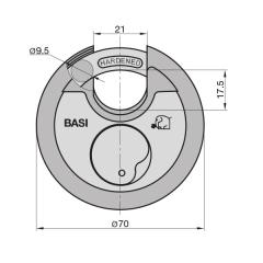 Rond beugelslot RVS 610W met weerbescherming