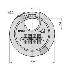 RVS 610Z Combinatieslot met schijf, 9,5 mm