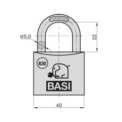 Hangslot VHS 630, beugel 5 mm - Aluminium