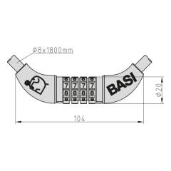 Spiraalkabelslot met 4-cijferig combinatieslot | Lengte 1,8 m - Diameter 8 mm