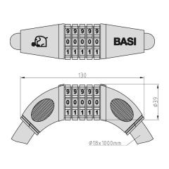 Gepantserd kabelslot met combinatieslot, lengte 1 m - diameter 18 mm